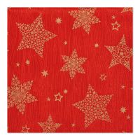 Serviettes, 3 plis pliage 1/4 33 cm x 33 cm rouge "Christmas Shine"