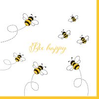 Serviettes, 3 plis pliage 1/4 33 cm x 33 cm "Bee Happy"