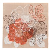 Serviettes, 3 plis pliage 1/4 33 cm x 33 cm "Bouquet"