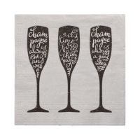 Serviettes, 3 plis pliage 1/4 33 cm x 33 cm "Champagne"