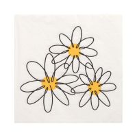 Serviettes, 3 plis pliage 1/4 33 cm x 33 cm "Daisy"