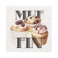 Serviettes, 3 plis pliage 1/4 33 cm x 33 cm "Muffin"
