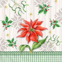 Serviettes, 3 plis pliage 1/4 33 cm x 33 cm "Natural Christmas"