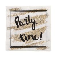 Serviettes, 3 plis pliage 1/4 33 cm x 33 cm "Party Time"