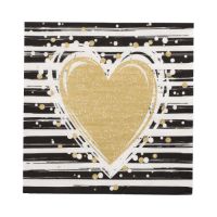 Serviettes, 3 plis pliage 1/4 33 cm x 33 cm "Sparkling Heart"