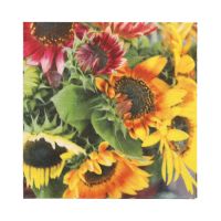 Serviettes, 3 plis pliage 1/4 33 cm x 33 cm "Sunflower Bouquet"