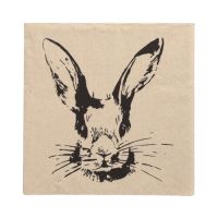 Serviettes, 3 plis pliage 1/4 33 cm x 33 cm naturel "My Name is Rabbit" fait à partir de papier recyclé
