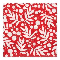 Serviettes, 3 plis pliage 1/4 33 cm x 33 cm rouge "Holly"