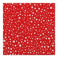 Serviettes, 3 plis pliage 1/4 33 cm x 33 cm rouge/blanc "Etoiles"