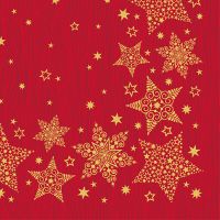 Serviettes, 3 plis pliage 1/4 40 cm x 40 cm "Christmas Shine"