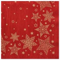 Serviettes, 3 plis pliage 1/4 40 cm x 40 cm bordeaux "Christmas Shine"