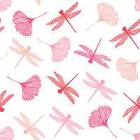 Serviettes, 3 plis pliage 1/4 40 cm x 40 cm rosé "Ginko"