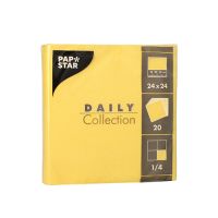 Serviettes "DAILY Collection" pliage 1/4 24 cm x 24 cm jaune