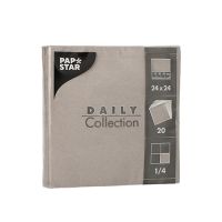 Serviettes "DAILY Collection" pliage 1/4 24 cm x 24 cm gris