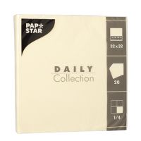 Serviettes "DAILY Collection" pliage 1/4 32 cm x 32 cm champagne