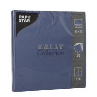 Serviettes "DAILY Collection" pliage 1/4 32 cm x 32 cm bleu foncé