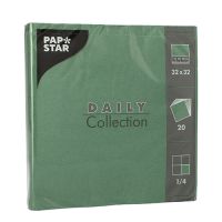 Serviettes "DAILY Collection" pliage 1/4 32 cm x 32 cm vert foncé