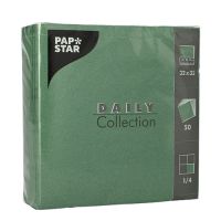 Serviettes "DAILY Collection" pliage 1/4 32 cm x 32 cm vert foncé
