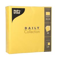 Serviettes "DAILY Collection" pliage 1/4 32 cm x 32 cm jaune