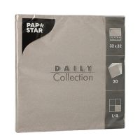Serviettes "DAILY Collection" pliage 1/4 32 cm x 32 cm gris