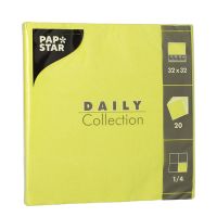 Serviettes "DAILY Collection" pliage 1/4 32 cm x 32 cm vert anis