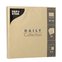 Serviettes "DAILY Collection" pliage 1/4 32 cm x 32 cm sable