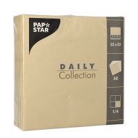 Serviettes "DAILY Collection" pliage 1/4 32 cm x 32 cm sable