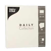 Serviettes "DAILY Collection" pliage 1/4 32 cm x 32 cm blanc