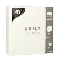 Serviettes "DAILY Collection" pliage 1/4 32 cm x 32 cm blanc