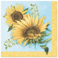 Serviettes "ROYAL Collection" pliage 1/4, 40 cm x 40 cm, "Sunflower"