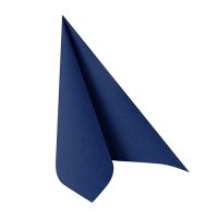 Serviettes "ROYAL Collection" pliage 1/4 40 cm x 40 cm bleu foncé avec d'emballage en papier