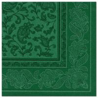 Serviettes "ROYAL Collection" pliage 1/4 40 cm x 40 cm vert foncé "Ornaments"