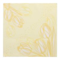Serviettes "ROYAL Collection" pliage 1/4 40 cm x 40 cm jaune "Tulip Shape"