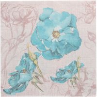 Serviettes "ROYAL Collection" pliage 1/4 40 cm x 40 cm turquoise "Blossom"
