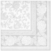 Serviettes "ROYAL Collection" pliage 1/4 40 cm x 40 cm blanc "Ornaments"