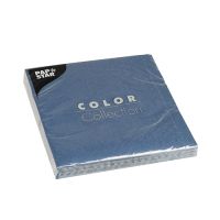 Serviettes, 3 plis pliage 1/4 33 cm x 33 cm bleu foncé