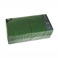 Serviettes, 3 couches pliage 1/4 33 cm x 33 cm vert foncé