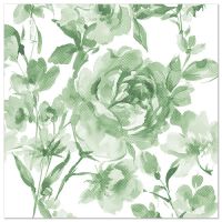 Serviettes "ROYAL Collection" pliage 1/4 40 cm x 40 cm vert foncé "Rose"