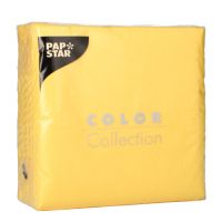 Serviettes, 1 couche pliage 1/4 33 cm x 33 cm jaune