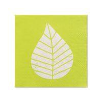 Serviettes, 3 plis pliage 1/4 25 cm x 25 cm vert "Graphic Leaves"