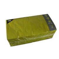 Serviettes, 3 couches pliage 1/4 33 cm x 33 cm vert olive