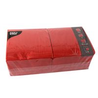 Serviettes, 3 couches pliage 1/4 33 cm x 33 cm rouge