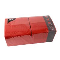 Serviettes, 3 plis pliage 1/8 33 cm x 33 cm rouge