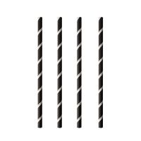 Pailles pour shakes, papier Ø 8 mm · 20 cm noir/blanc "Stripes"