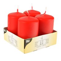 Bougies cylindriques Ø 50 mm · 80 mm rouge