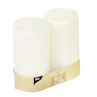 Bougies cylindriques Ø 80 mm · 150 mm blanc à tête plate