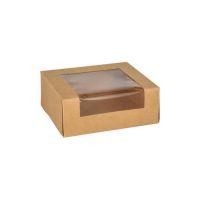 Plats à Sushi carton, couche PLA rectangulaire 4,5 cm x 12 cm x 10 cm marron
