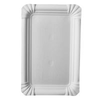 Assiettes, carton rectangulaire 13 cm x 20 cm blanc