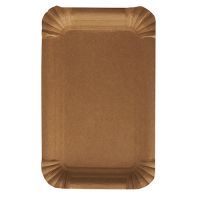 Assiettes, carton "pure" rectangulaire 10 cm x 16 cm marron
