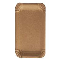 Assiettes, carton "pure" rectangulaire 11 cm x 17,5 cm marron